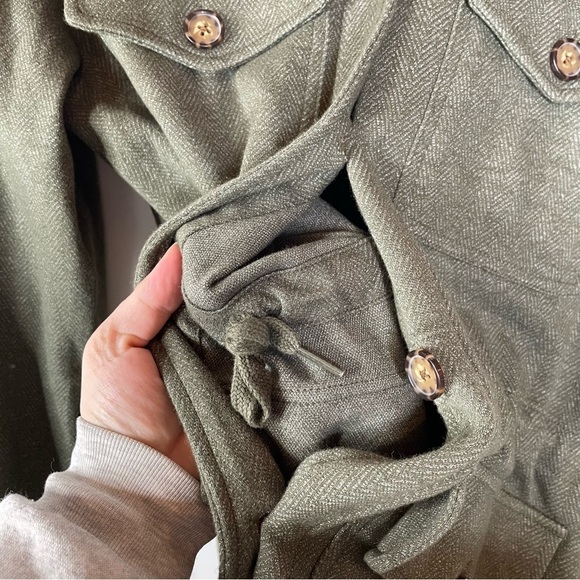 Lands’ End Womens Casual Army Green Cotton Shacket Size Small - Picture 4 of 5